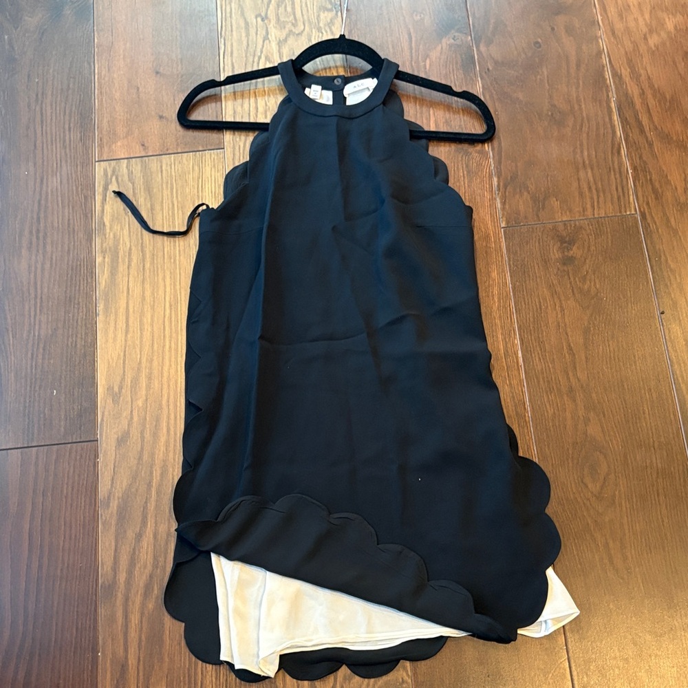 A.L.C. Black and Cream Asymmetrical Dress